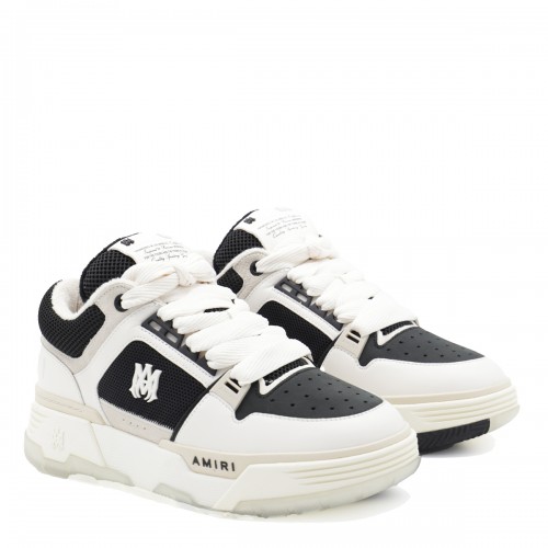 BLACK AND WHITE LEATHER SNEAKERS