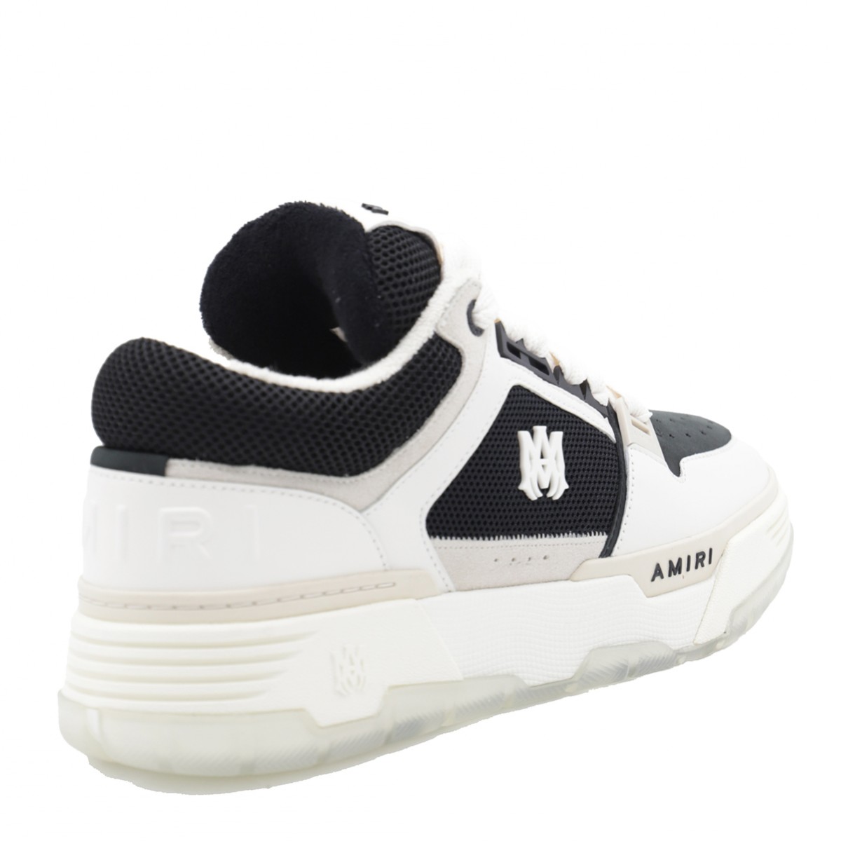 BLACK AND WHITE LEATHER SNEAKERS