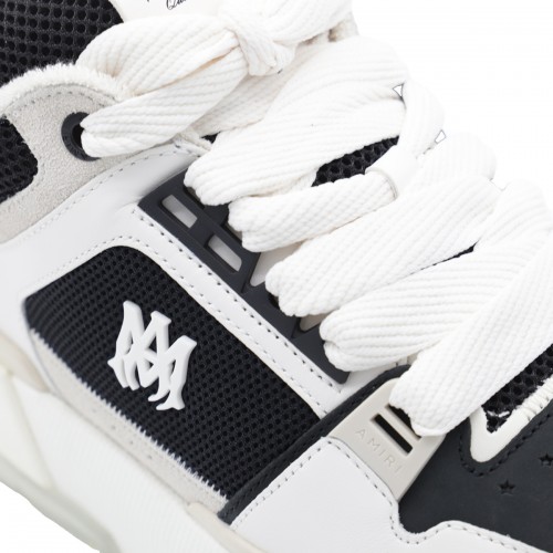 BLACK AND WHITE LEATHER SNEAKERS