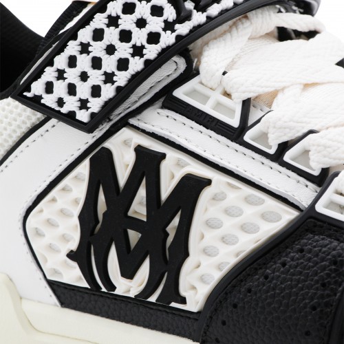 BLACK AND WHITE LEATHER SNEAKERS