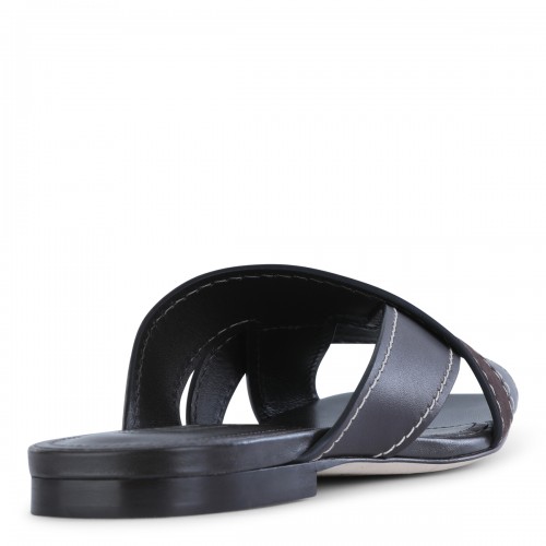 DARK BROWN LEATHER FLATS