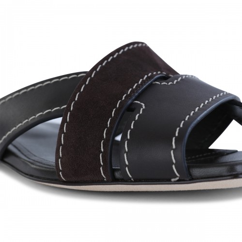 DARK BROWN LEATHER FLATS