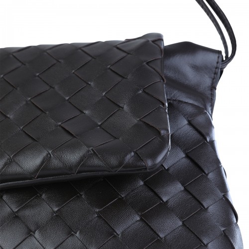 DARK BROWN LEATHER DAY POUCHE