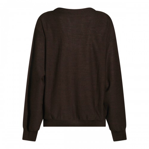 DARK BROWN WOOL KNITWEAR