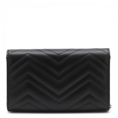 BLACK LEATHER GG MARMONT WALLET