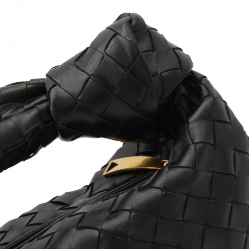 BLACK GOLD LEATHER TEEN JODIE TOP HANDLE BAG