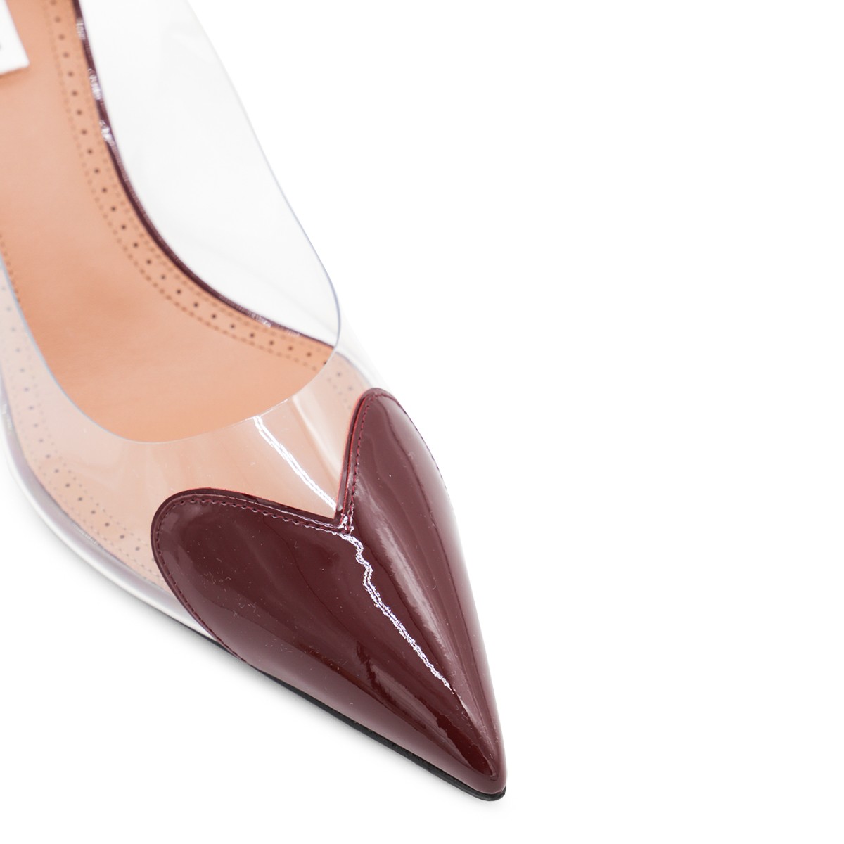 DARK RED AND TRASPARENT PUMPS
