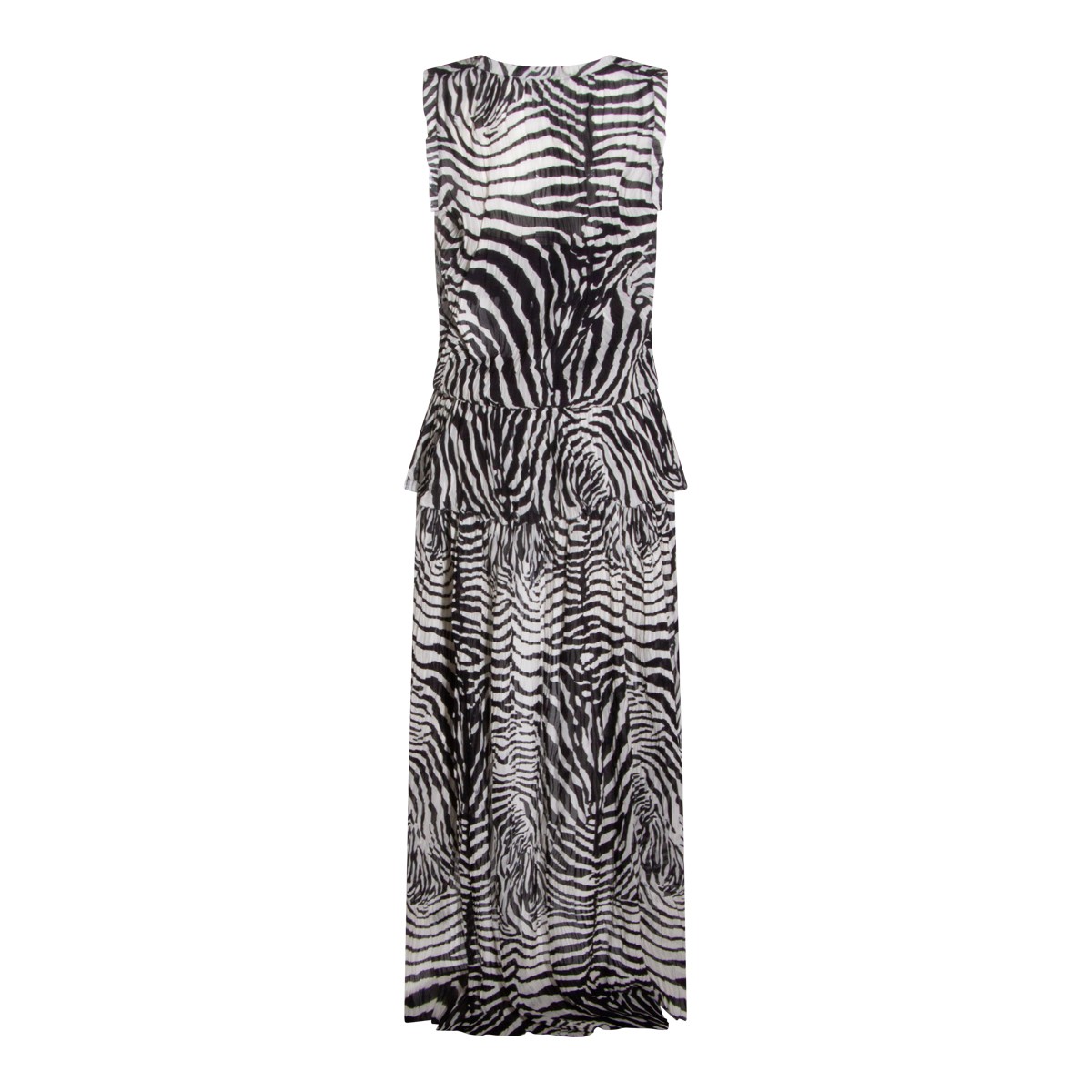 WHITE AND BLACK VISCOSE DRESS