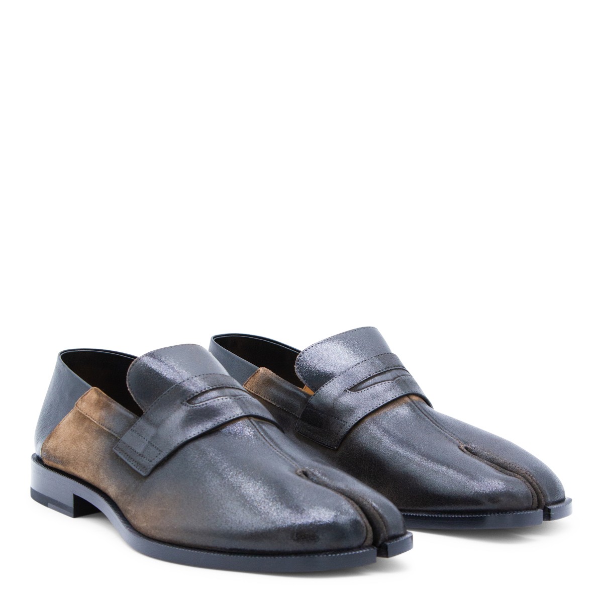 BROWN LEATHER TABI CITY LOAFERS
