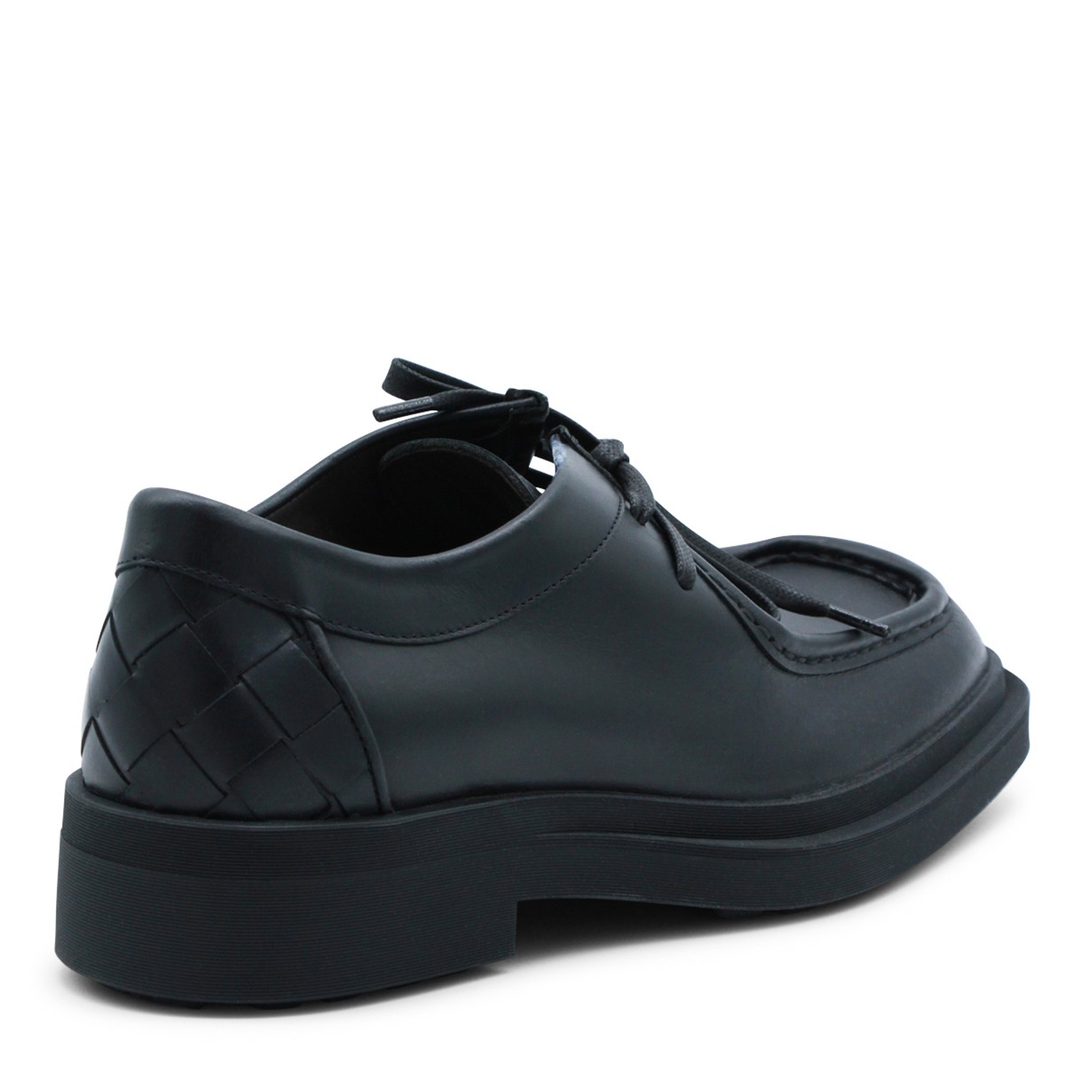 BLACK LEATHER LACE UP SHOES