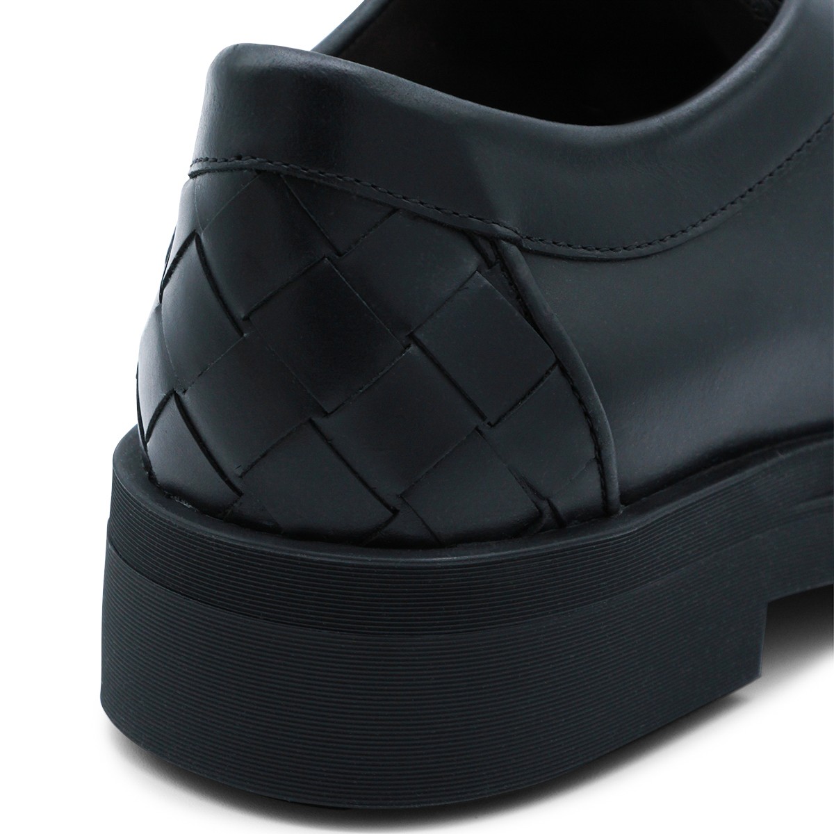 BLACK LEATHER LACE UP SHOES