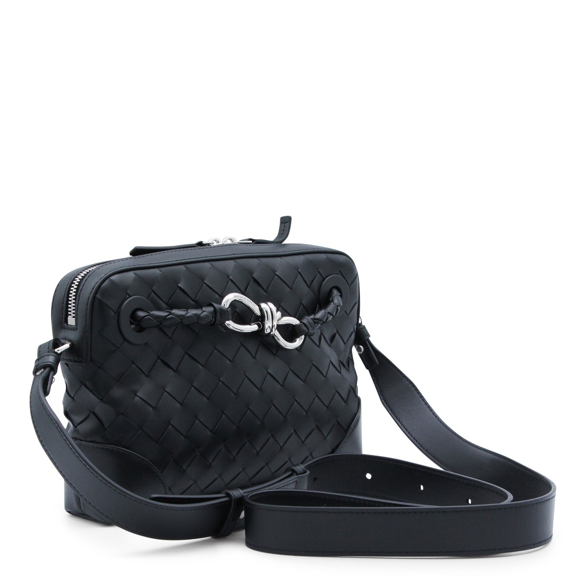 BLACK LEATHER ANDIAMO BAG