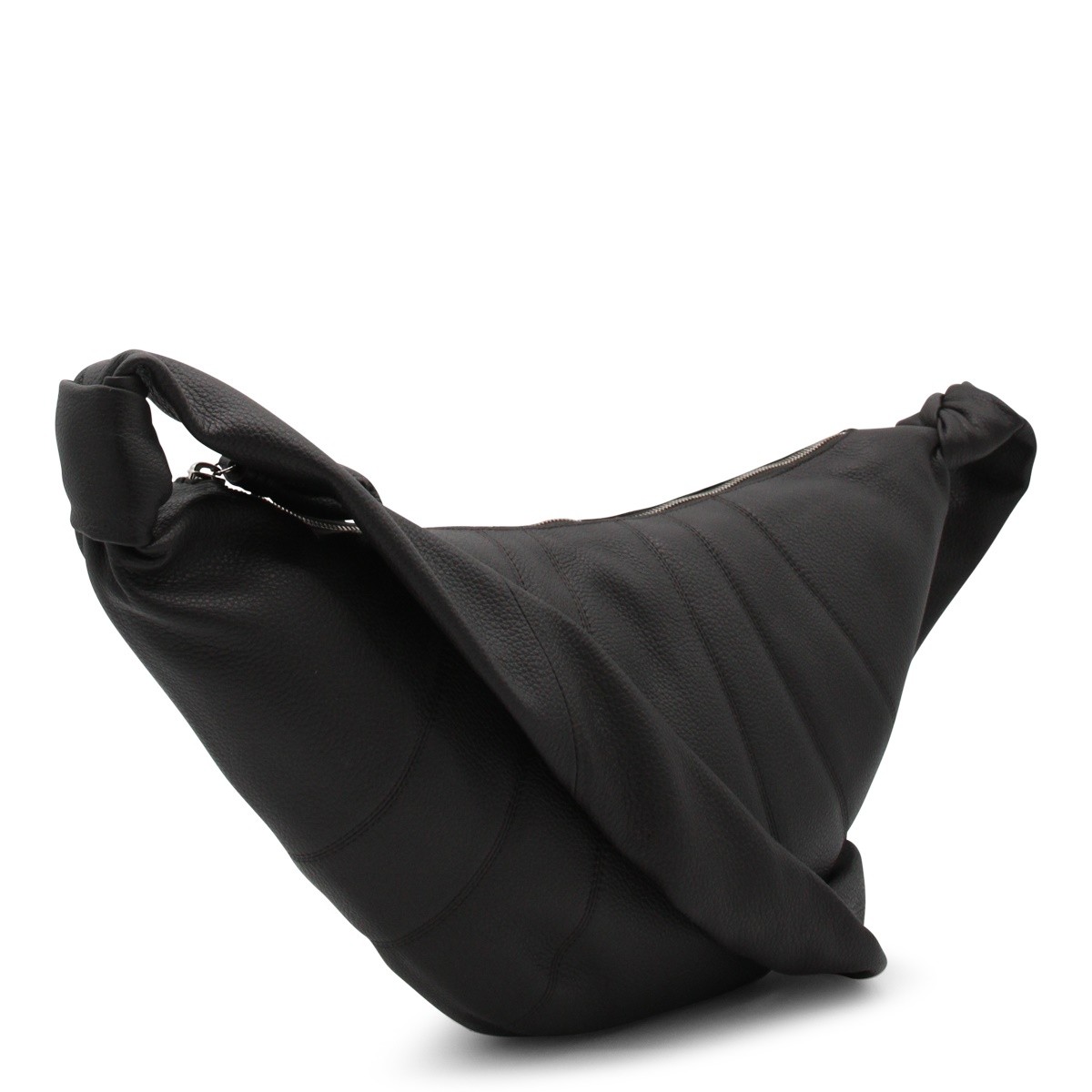 DARK BROWN LEATHER MEDIUM CROISSANT...