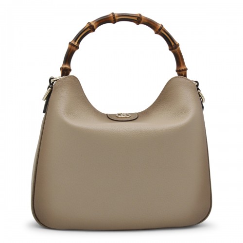 BEIGE LEATHER DIANA MEDIUM TOP HANDLE BAG