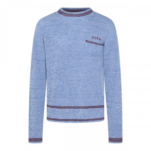 LIGHT BLUE COTTON KNITWEAR