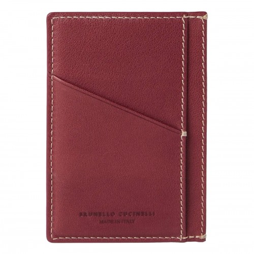 DARK RED LEATHER CARD HOLDER 2