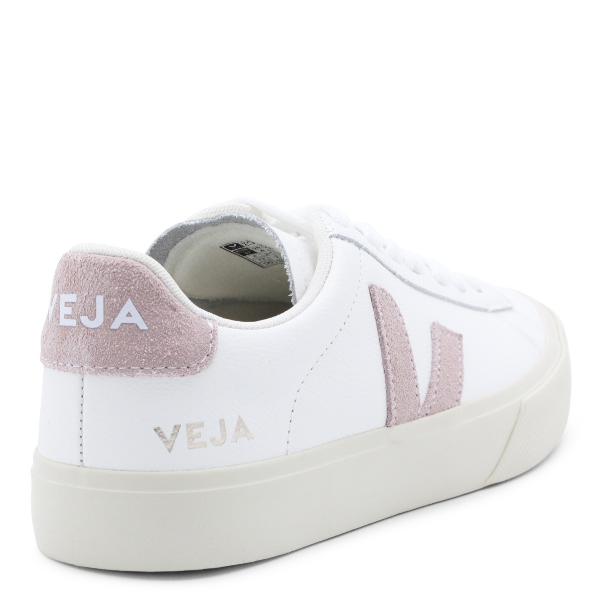 WHITE AND PINK LEATHER CAMPO SNEAKERS
