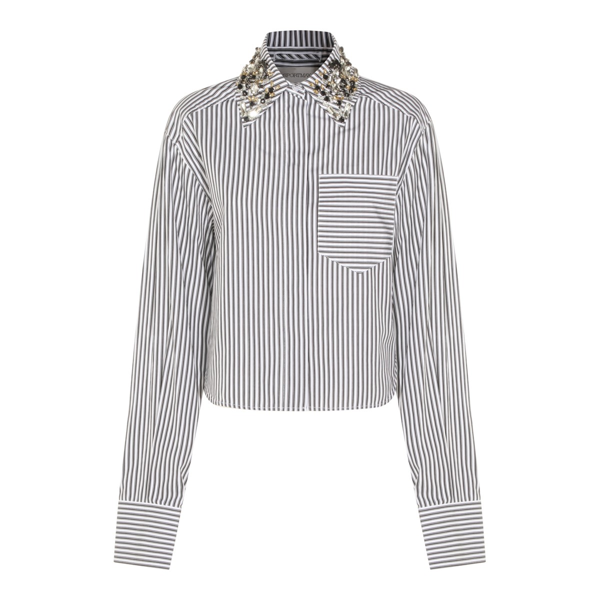 BLACK AND WHITE COTTON SHIRT