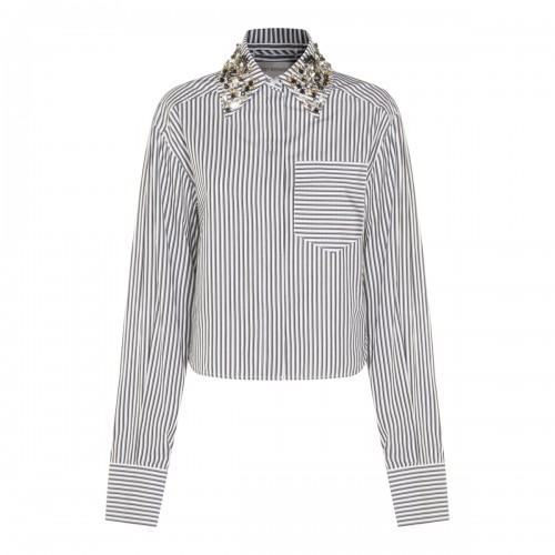 BLACK AND WHITE COTTON SHIRT