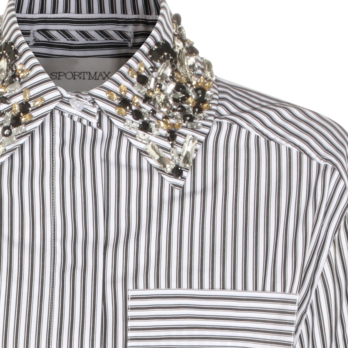 BLACK AND WHITE COTTON SHIRT