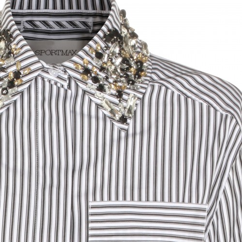 BLACK AND WHITE COTTON SHIRT