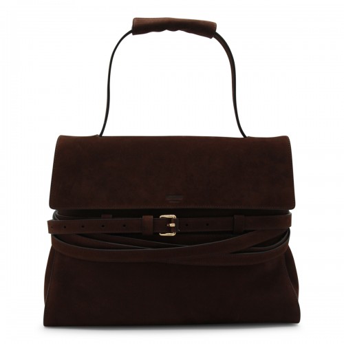 DARK BROWN LEATHER SHOULDER...