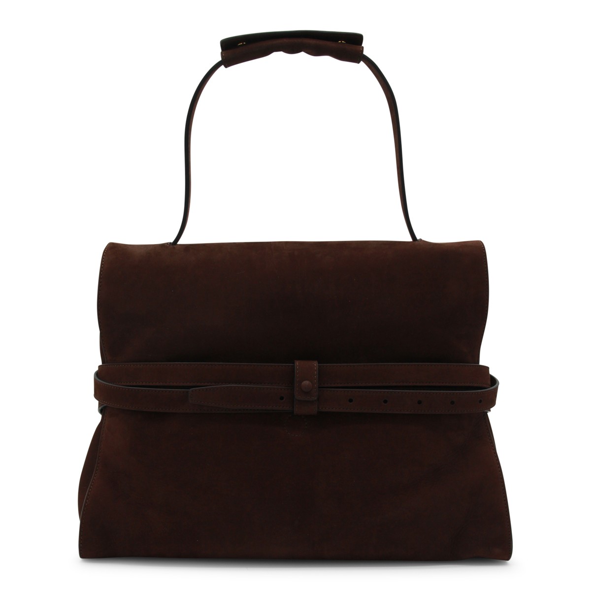 DARK BROWN LEATHER SHOULDER BAG