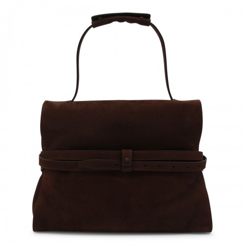 DARK BROWN LEATHER SHOULDER BAG