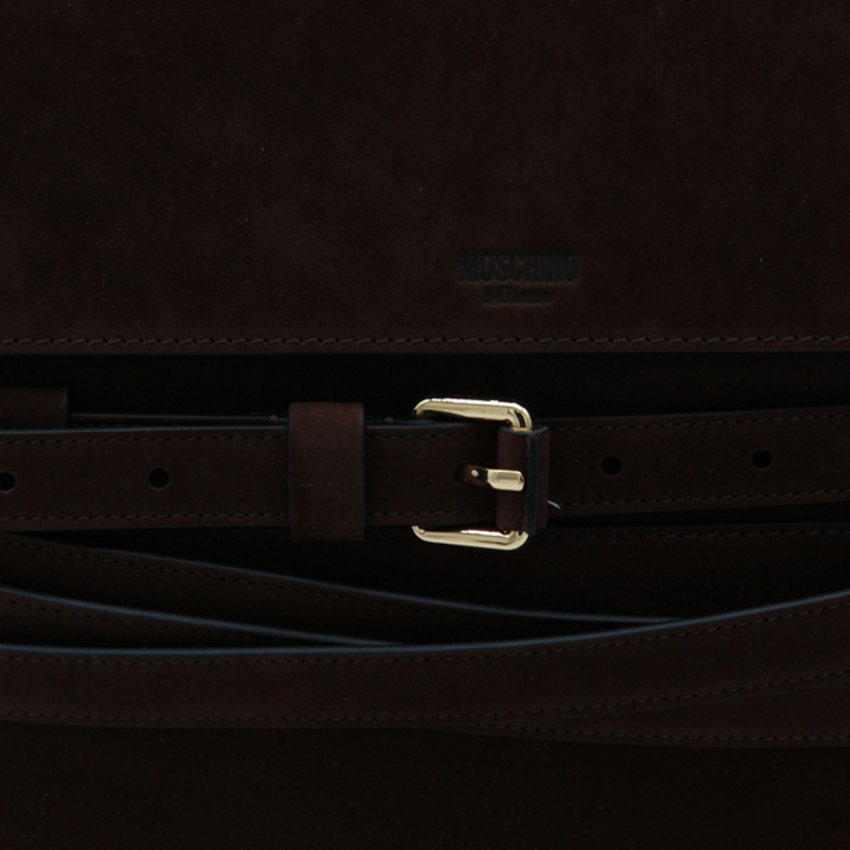 DARK BROWN LEATHER SHOULDER BAG