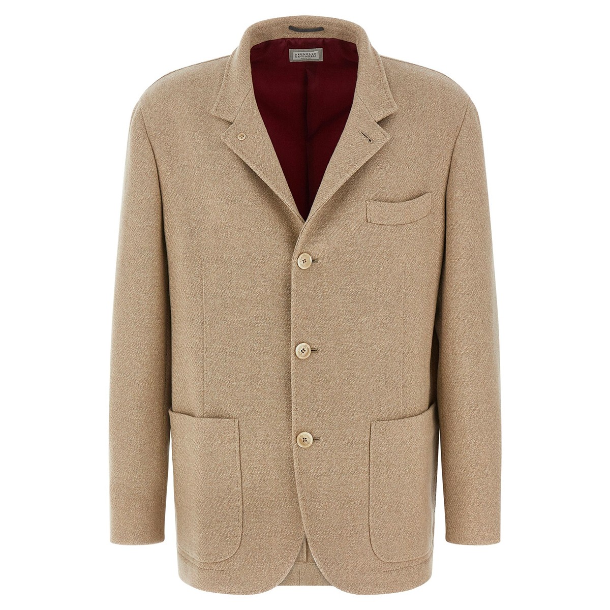 BEIGE WOOL BLEND CASUAL JACKET