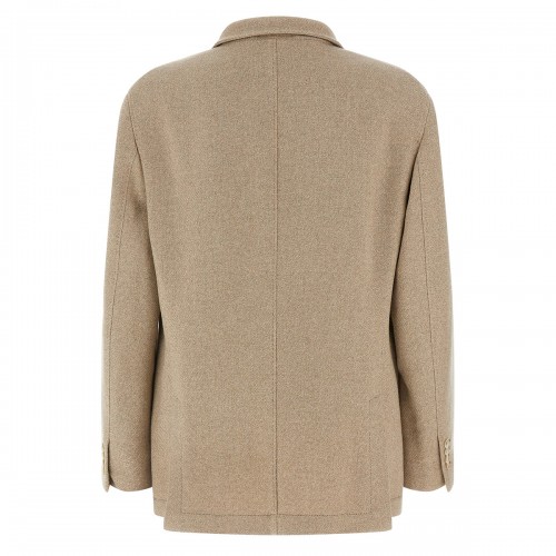 BEIGE WOOL BLEND CASUAL JACKET