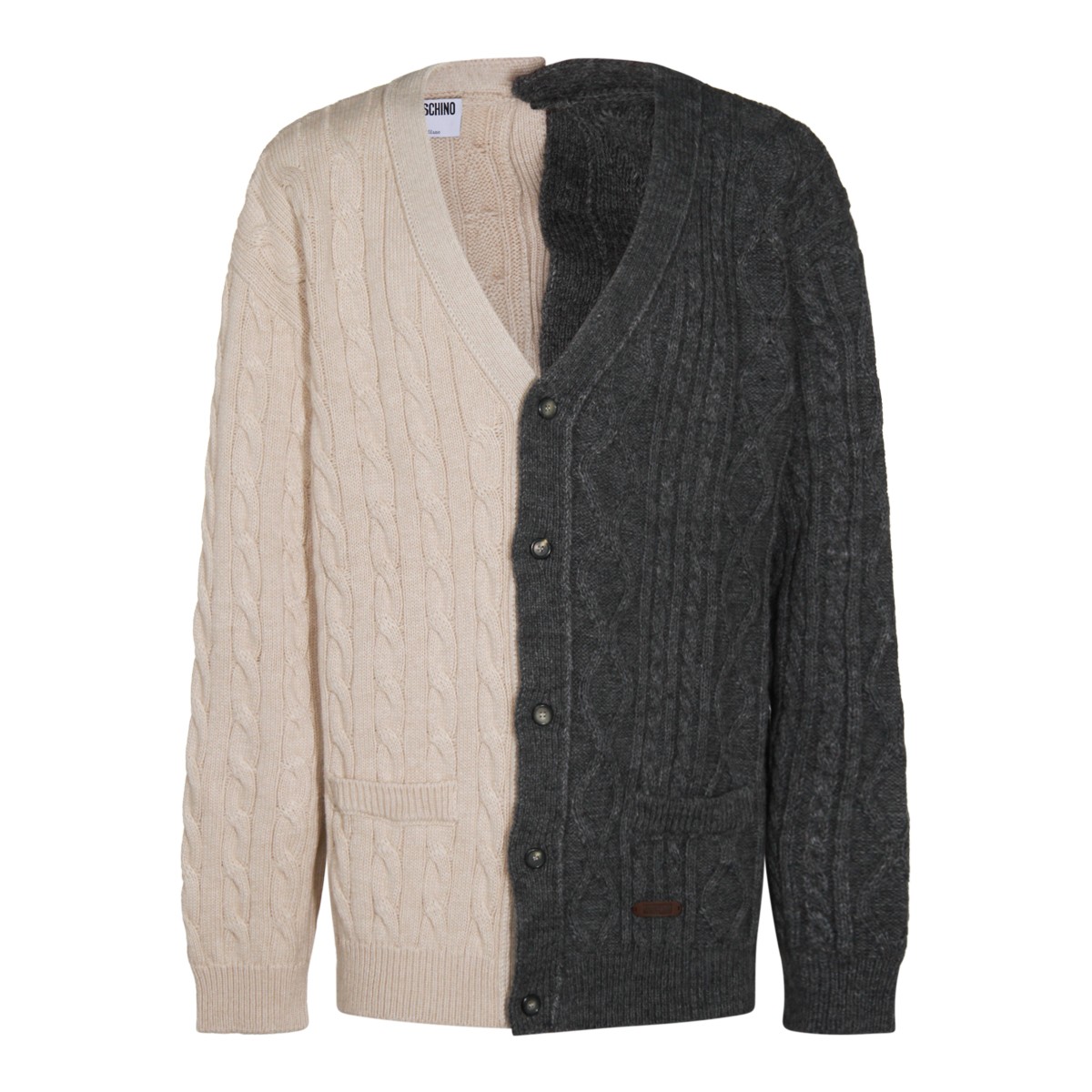 GREY AND BEIGE WOOL BLEND KNITWEAR