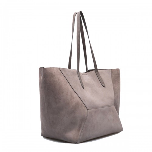 BEIGE LEATHER TOP HANDLE BAG 2