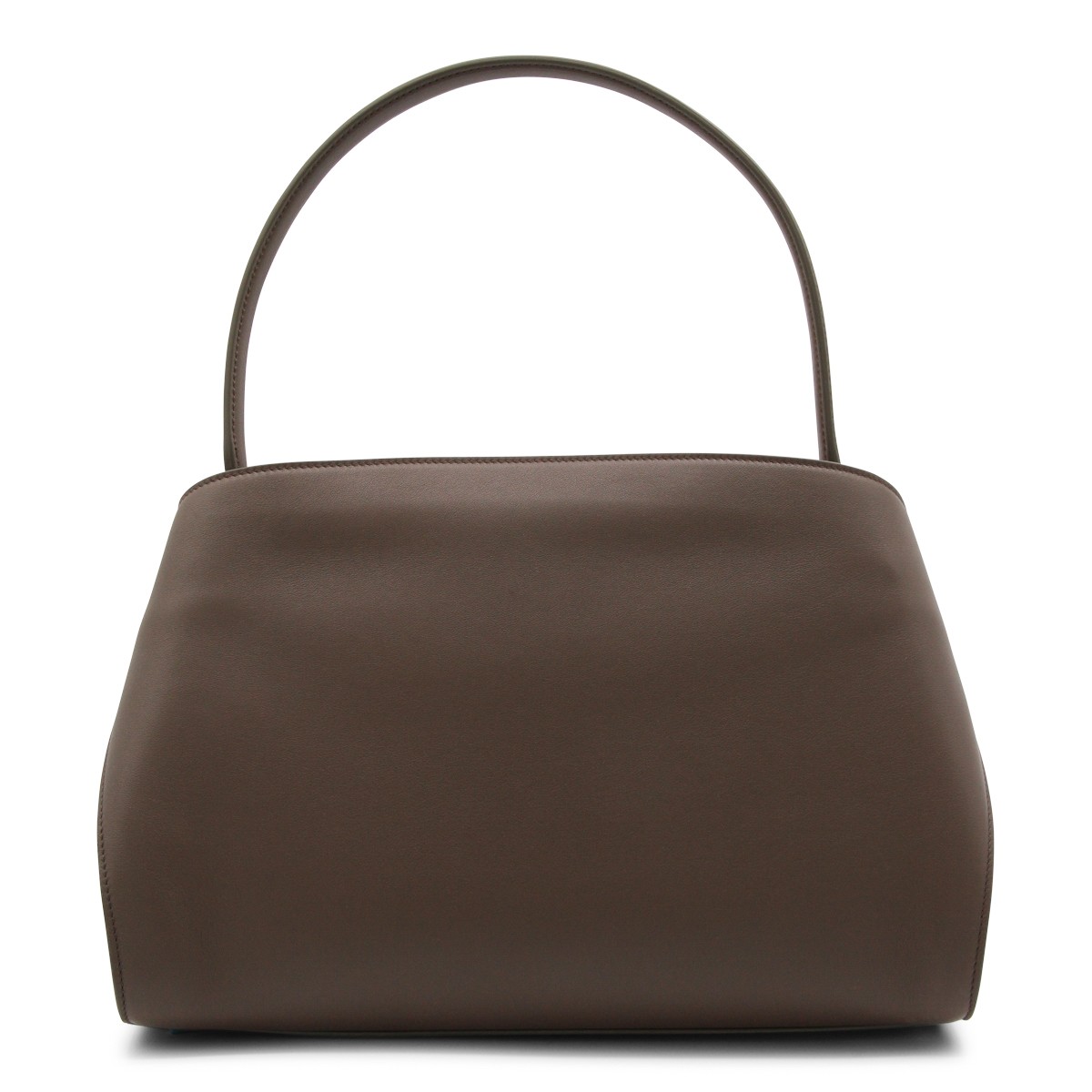 BROWN LEATHER HUG S TOP HANDLE BAG