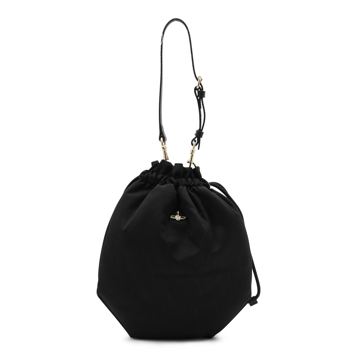 BLACK VISCOSE SATCHEL
