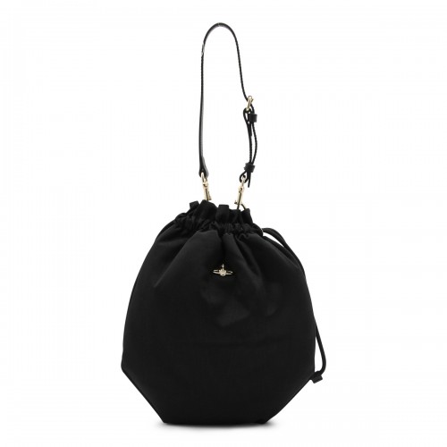 BLACK VISCOSE SATCHEL