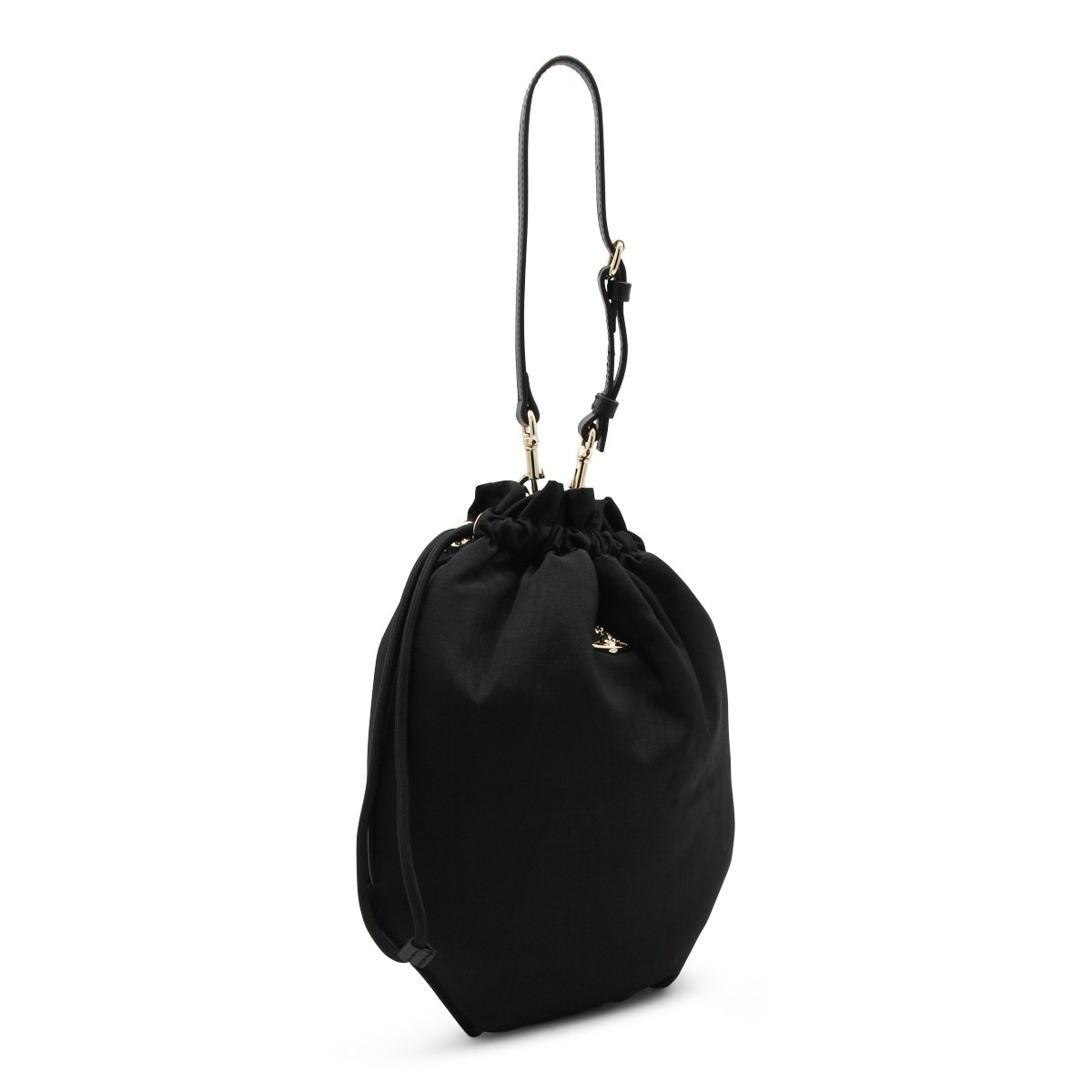 BLACK VISCOSE SATCHEL