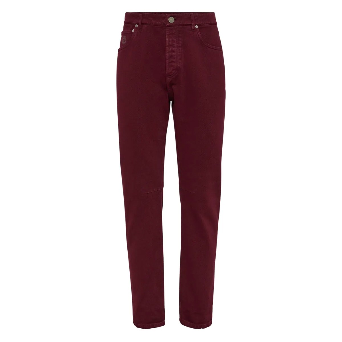 DARK RED COTTON JEANS