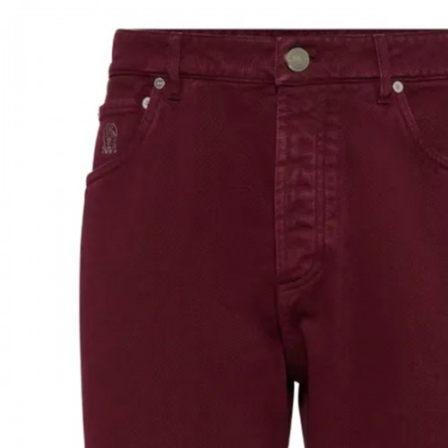 DARK RED COTTON JEANS