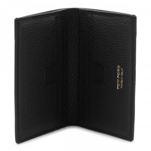 BLACK LEATHER CARD HOLDER