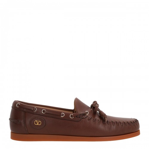 BROWN LEATHER PALM AVENUE LOAFERS