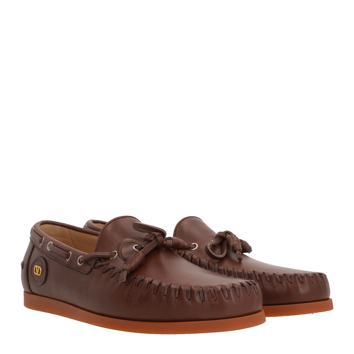 BROWN LEATHER PALM AVENUE LOAFERS