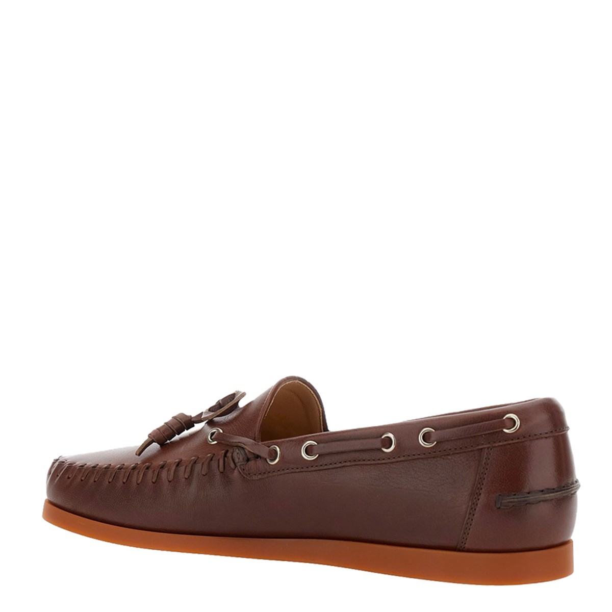 BROWN LEATHER PALM AVENUE LOAFERS