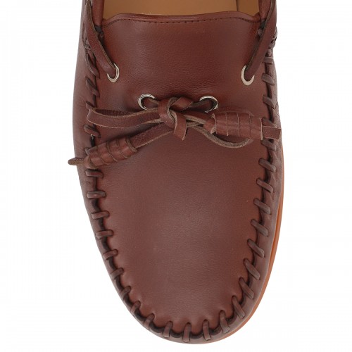 BROWN LEATHER PALM AVENUE LOAFERS