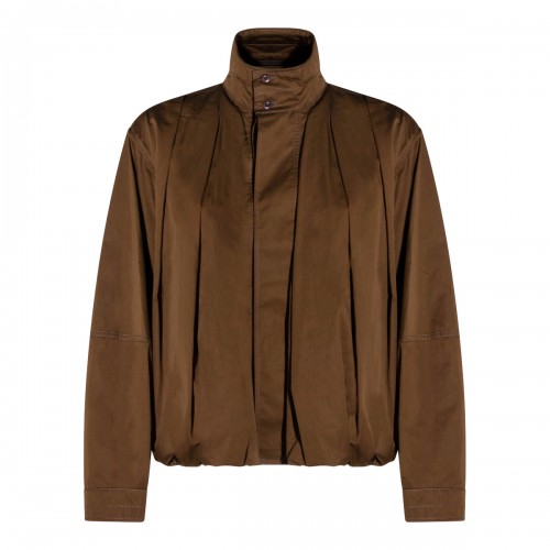 BROWN COTTON CASUAL JACKET