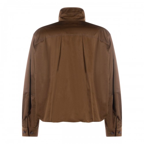 BROWN COTTON CASUAL JACKET 2