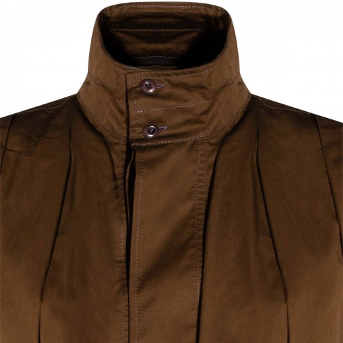 BROWN COTTON CASUAL JACKET