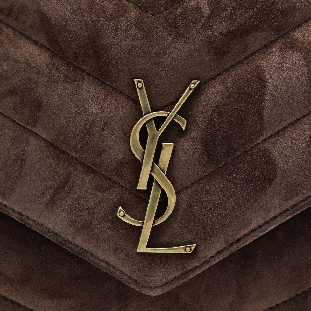 BROWN LEATHER LOULOU TOP HANDLE BAG