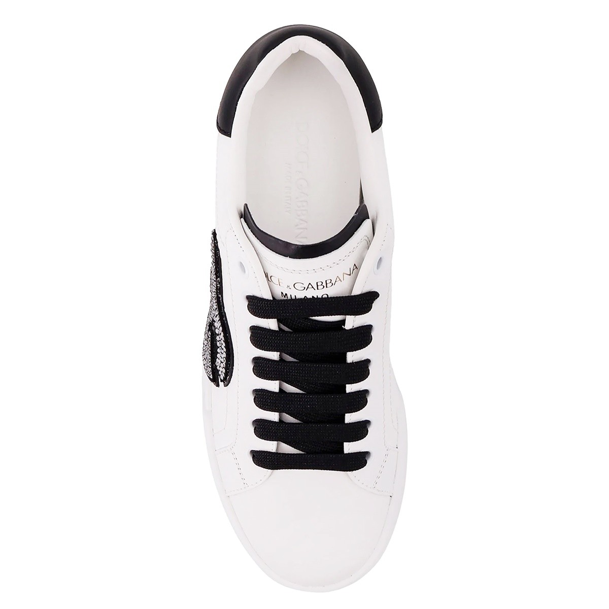 WHITE AND BLACK LEATHER PORTOFINO...