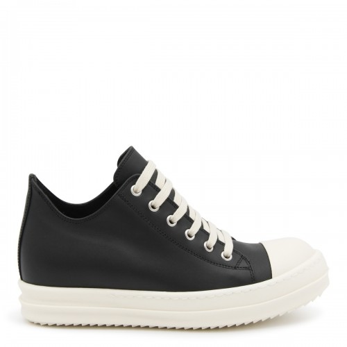 BLACK AND WHITE LEATHER SNEAKERS
